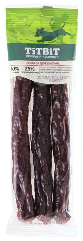 Золотая коллекция, Колбаса Деревенская для собак 80 гр