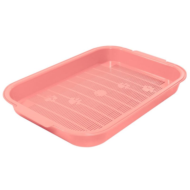 Туалет для кошек с сеткой "Колор", 38 х 28 х 5,5 см коралловый