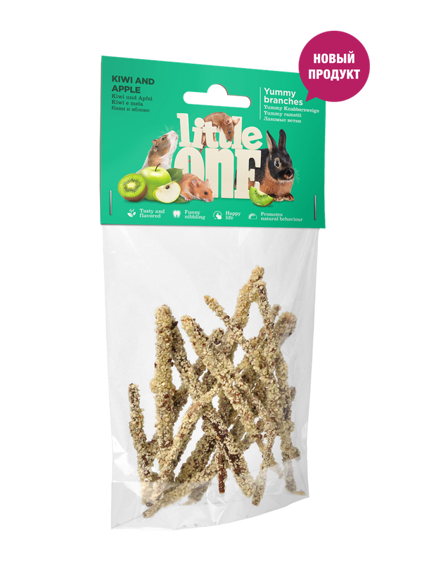 Лакомые ветви с киви и яблоком для всех видов грызунов, пакет 35 гр