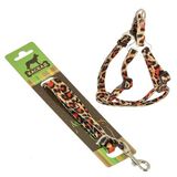 Комплект поводок 15мм/1,2 м+ шлейка 15мм, обхват 20/40см, нейлон леопард