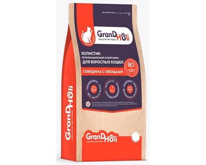 Сухой корм холистик для взрослых кошек "Говядина с овощами" 1,5 кг