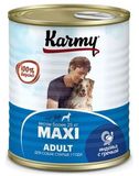 KARMY MAXI Adult Полнорац/консервированный корм д/вз.собак кр. пород индейка с гречкой 850 гр