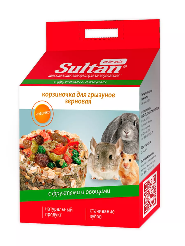 Фруктово-овощная корзинка д/грызунов зерновая 1 шт