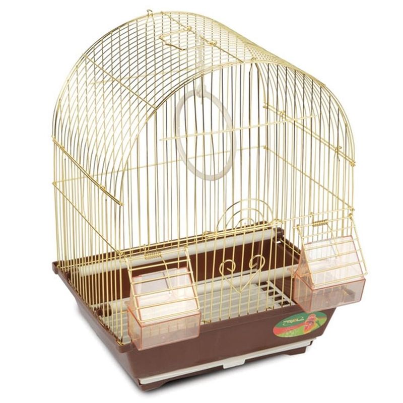Клетка для птиц с аксессуарами, 30 х 23 х 39 см золото