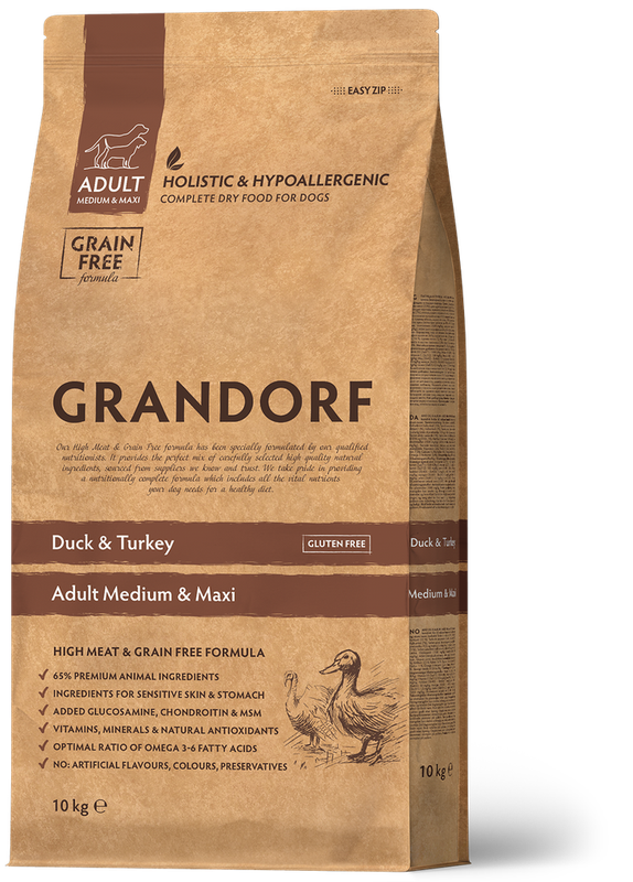 Adult Medium & Maxi Duck & Turkey (Grain Free All Breeds Duck & Potato) 10 кг
