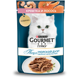 Perle, Морской Дуэт нежное филе в соусе со вкусом креветки и лосося, пауч 75 гр