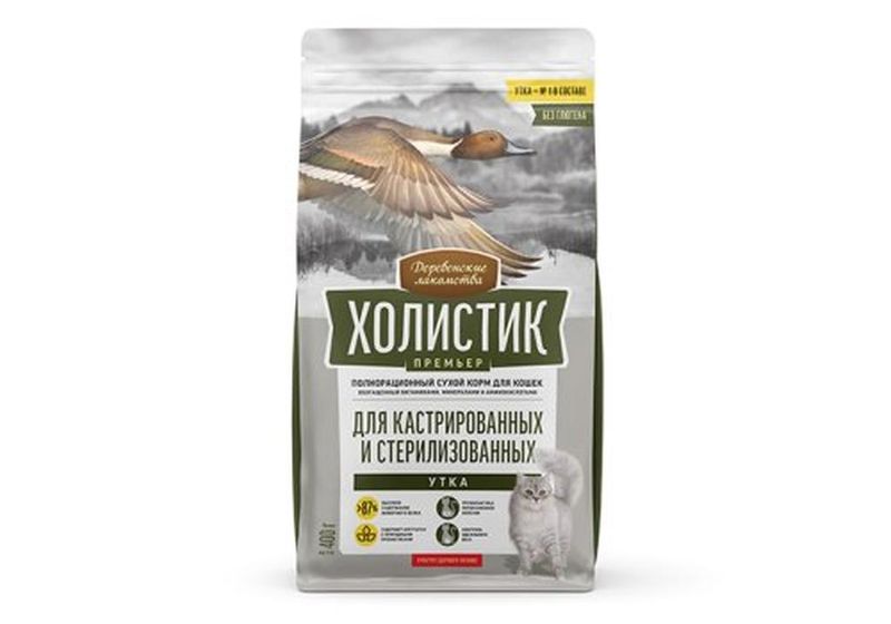 Сухой корм со вкусом утки для кастрированных и стерилизованных кошек 0,4 кг