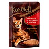 Корм консервированный для взрослых кошек паштет говядина и печень 75 гр