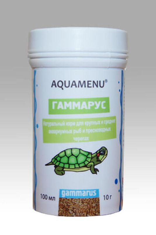 Натуральный корм для крупных и средних аквариумных рыб и пресноводных черепах "Гаммарус" 1,1 кг