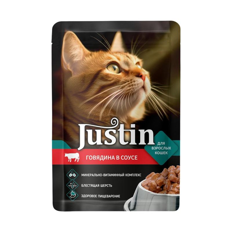 Корм консервированный для взрослых кошек говядина в соусе 75 гр