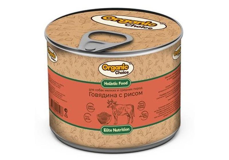 Консервы д/собак мелких и средних пород говядина с рисом 240 гр
