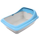 Туалет прямоугольный с асимметричным бортом "Волна", 45,5 х 35 х 20 см. серый / голубой