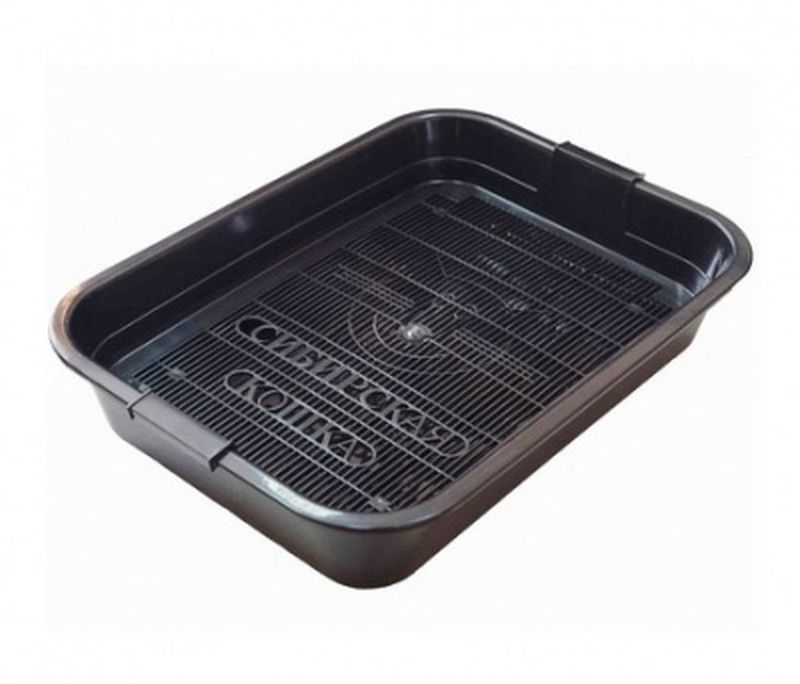 Сибирская кошка Туалет для кошек с сеткой Премиум черный