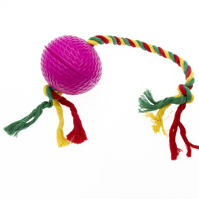 Сибирский Пёс Игрушка для Собаки "Супермяч" БОЛЬШОЙ На верёвке ХБ " Два узла"