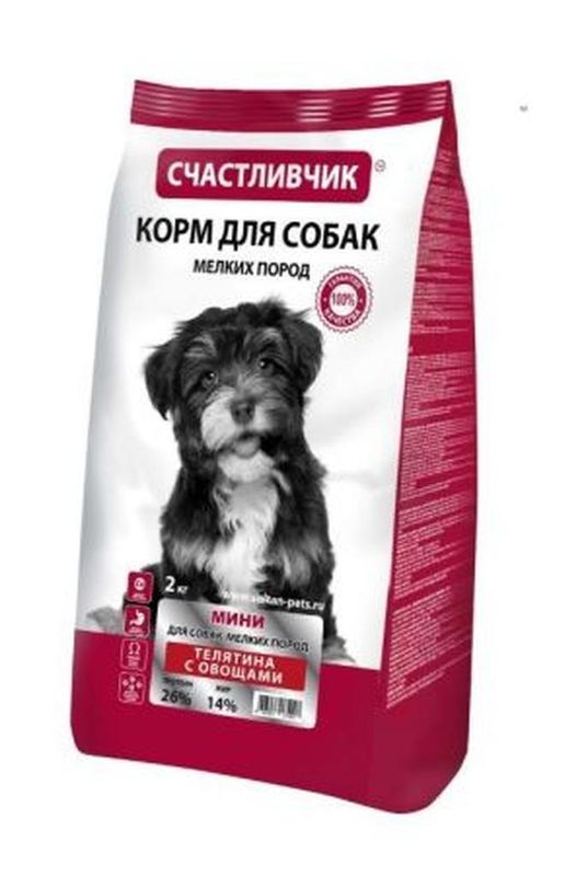 Корм для собак мини пород Телятина с овощами 2 кг