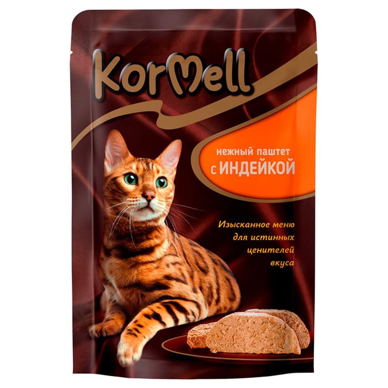 Корм консервированный для взрослых кошек паштет с индейкой 75 гр