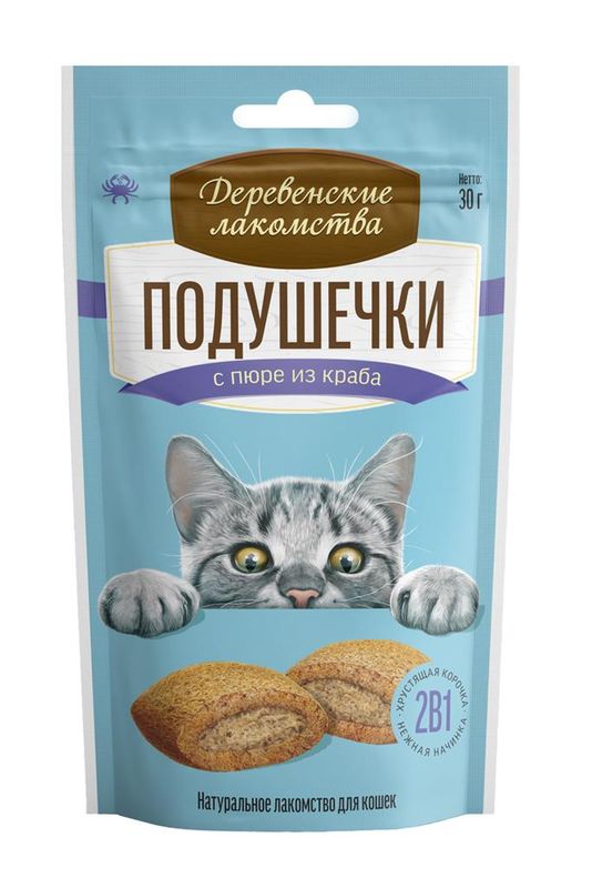 Подушечки с пюре для кошек, 30 гр краб