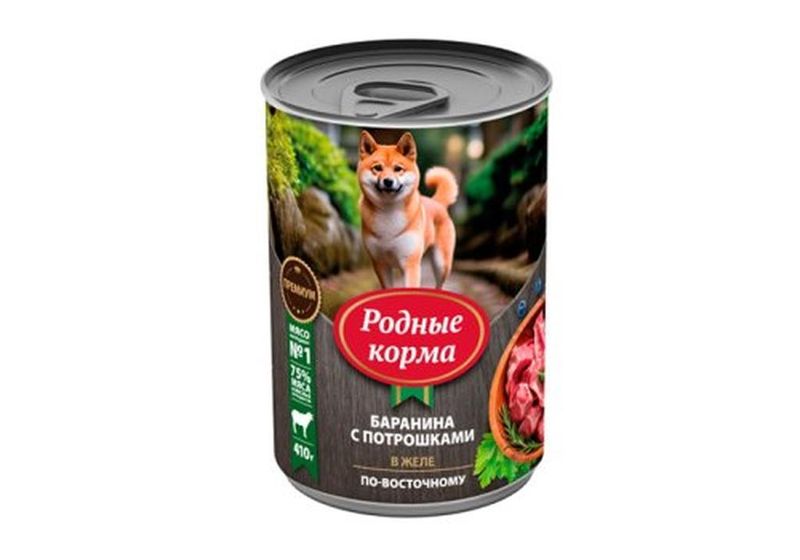 Консервированный корм для собак "Баранина с потрошками в желе по-восточному" 970 гр