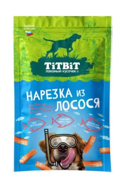 Нарезка из лосося лакомство для собак 80 гр