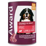 AWARD Корм д/собак кусочки в соусе с ягненком и печенью 750 гр