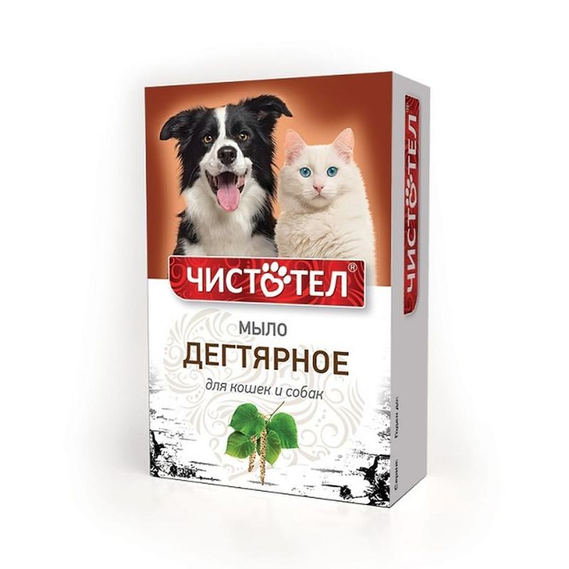 Мыло дегтярное от блох и клещей для кошек и собак 80 г