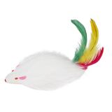 Игрушка д/кошек "Мышь-погремушка с пером" 60-65 мм