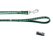 Поводок "Колибри" с украшением "Косточка" со стразами, 15 мм, длина 1,2 м зеленый