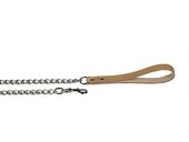 Поводок цепной с кожаной ручкой 1,6 мм, длина 1,2 м