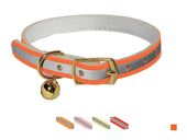 Ошейник "Синтетик" светоотражающий для кошки с бубенчиком, 10 мм, обхват 30см красный
